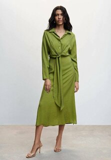 Платье-рубашка Mango, зеленый