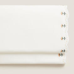 Простыня Zara Home Floral Embroidery, белый