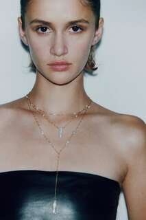 Жемчужное ожерелье Zara, золотой