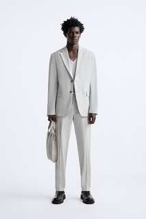 Текстурные брюки от костюма Zara, серый