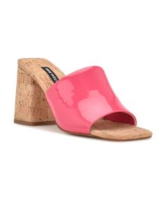Женские шлепанцы Teice на каблуке с квадратным носком Nine West, розовый