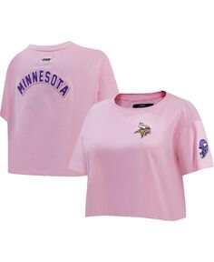 Женская розовая укороченная футболка свободного кроя Minnesota Vikings Pro Standard, розовый