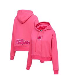 Женский укороченный пуловер с капюшоном Miami Dolphins тройного розового цвета Pro Standard, розовый