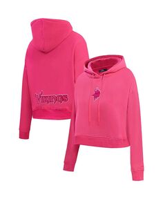 Женский укороченный пуловер с капюшоном Minnesota Vikings тройного розового цвета Pro Standard, розовый