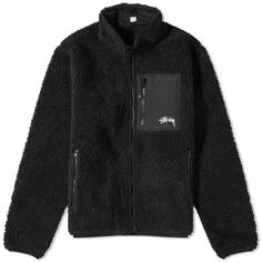 Флисовая куртка Stussy Sherpa Reversible Fleece, черный Columbia