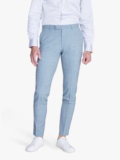 DKNY Костюмные брюки узкого кроя из смесовой шерсти, ярко-синие