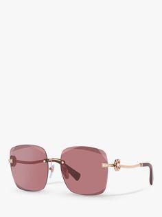 BVLGARI BV6173B Женские квадратные солнцезащитные очки, золотисто-розовые