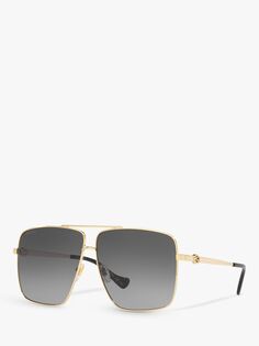 Женские солнцезащитные очки-авиаторы Gucci GG1087S, золотисто-серый с градиентом