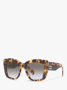 Miu Miu MU 04WS Женские квадратные солнцезащитные очки, светло-гаванский/серый с градиентом