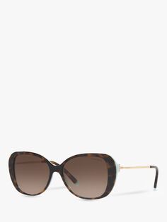 Tiffany &amp; Co TF4156 Женские солнцезащитные очки кошачий глаз, черепаховый/коричневый с градиентом