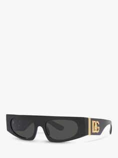 Dolce &amp; Gabbana DG4411 Женские солнцезащитные очки прямоугольной формы, черные/серые