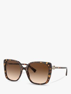 BVLGARI BV8225B Женские квадратные солнцезащитные очки, темно-гаванский/коричневый с градиентом