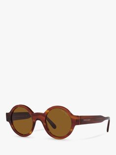 Женские круглые солнцезащитные очки Giorgio Armani AR 903M, полосатый гаванский/коричневый