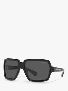 Женские солнцезащитные очки Miu Miu MU 06WS нестандартной формы, черные/серые