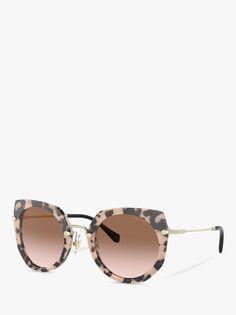 Miu Miu MU 02XS Женские овальные солнцезащитные очки, розовая гавана/розовый градиент