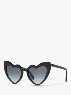 Yves Saint Laurent SL181 Женские солнцезащитные очки Loulou в форме сердца, черный/серый с градиентом