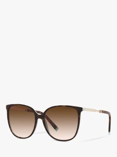 Tiffany &amp; Co TF4184 Женские овальные солнцезащитные очки, Гавана/Коричневый с градиентом