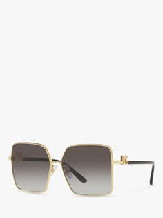 Dolce &amp; Gabbana DG227902 Женские квадратные солнцезащитные очки, золотистый/серый