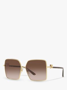 Dolce &amp; Gabbana DG227902 Женские квадратные солнцезащитные очки, золото