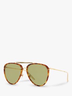 Женские солнцезащитные очки-авиаторы Gucci GG0672S, светло-гаванский/зеленый