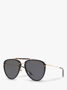 Женские солнцезащитные очки-авиаторы Gucci GG0672S, черные/серые