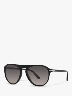 Persol PO3302S Поляризованные солнцезащитные очки-авиаторы унисекс, черный/серый с градиентом