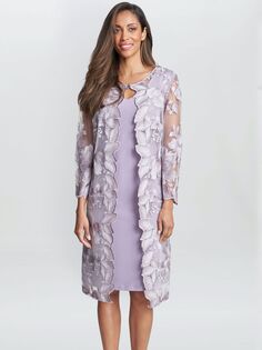 Платье с вышивкой Gina Bacconi Savoy, Orchid Mist