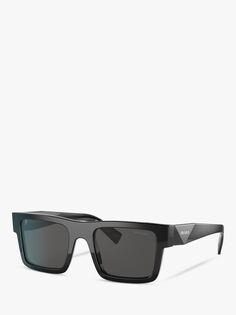 Мужские квадратные солнцезащитные очки Prada PR 19WS, черные