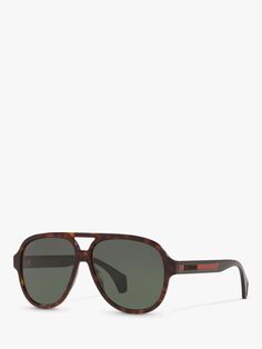 Мужские солнцезащитные очки-авиаторы Gucci GG0463S, коричневые/зеленые