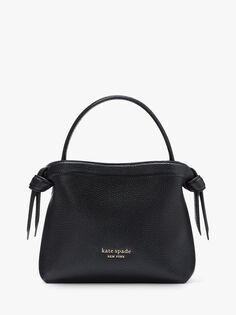 Кожаная мини-сумка-тоут Kate Spade New York Knott, черная