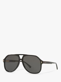Мужские солнцезащитные очки-авиаторы Gucci GG1042S, черные/серые