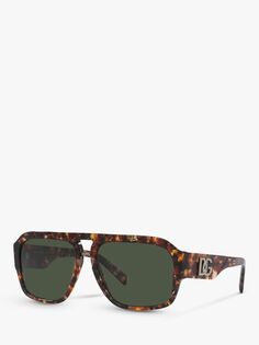 Dolce &amp; Gabbana DG4403 Мужские поляризационные солнцезащитные очки-авиаторы, красный Гавана/серый
