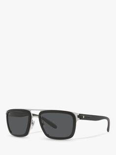 BVLGARI BV5057 Мужские прямоугольные солнцезащитные очки, алюминий/матовый черный