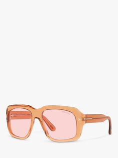 Мужские квадратные солнцезащитные очки TOM FORD FT0885 Bailey, блестящие коричневые