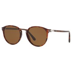 Мужские поляризационные овальные солнцезащитные очки Persol PO3210S, черепаховый/коричневый