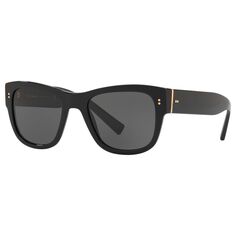 Dolce &amp; Gabbana DG4338 Мужские солнцезащитные очки в квадратной оправе, черный/серый