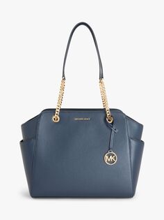 Кожаная сумка через плечо Michael Kors Jacquelyn, темно-синяя