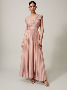 Платье макси со складками Phase Eight Collection 8 Nelly, цвет розового шампанского