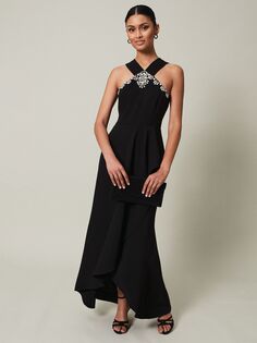 Платье макси Phase Eight Danica с воротником-халтер, черный