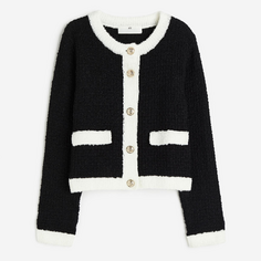 Кардиган H&amp;M Kids Textured-knit, черный/белый H&M