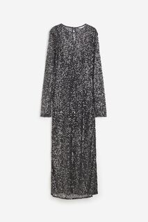 Платье H&amp;M Sequined Net, темно-серый H&M