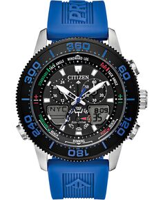Мужские часы Eco-Drive Promaster Sailhawk с аналогово-цифровым синим полиуретановым ремешком, 44 мм Citizen