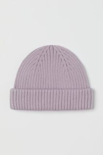 Вязаная шапка с узором в рубчик H&amp;M, светло-фиолетовый H&M