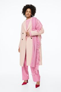 Двубортное пальто H&amp;M, светло-розовый H&M