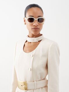Солнцезащитные очки triomphe овальной формы из ацетата Celine Eyewear, белый