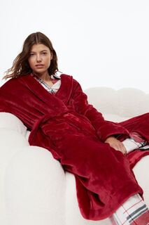 Халат из флиса H&amp;M, красный H&M