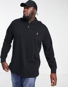 Классическая рубашка-поло оверсайз с длинными рукавами из пике с логотипом Big &amp; Tall Polo Ralph Lauren