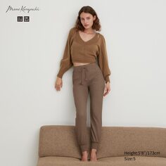 HEATTECH Очень теплые шерстяные брюки вафельного цвета Uniqlo, коричневый