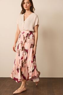 Асимметричная юбка миди со складками Next, розовый