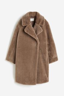Пальто H&amp;M Fluffy, коричневый H&M